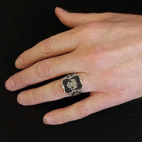 خاتم ماسوني، خاتم ماسوني مصنوع يدويًا من الفضة الإسترليني، 18 ملم، خاتم رجالي in Kuwait