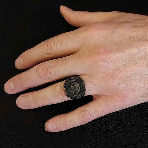 خاتم ماسوني، خاتم ماسوني مصنوع يدويًا من الفضة الإسترليني، 18 ملم، خاتم رجالي in Kuwait