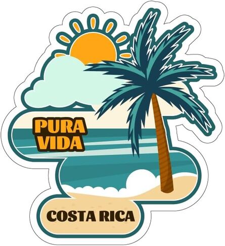 Costa Rica, 3 inch Sticker, S631 (Waterproof Vinyl Decal for Car, Water Bottle, Laptop, iPad, Window, Cooler, Luggage, Bumper, Toolbox, Locker), 3 inch in Kuwait