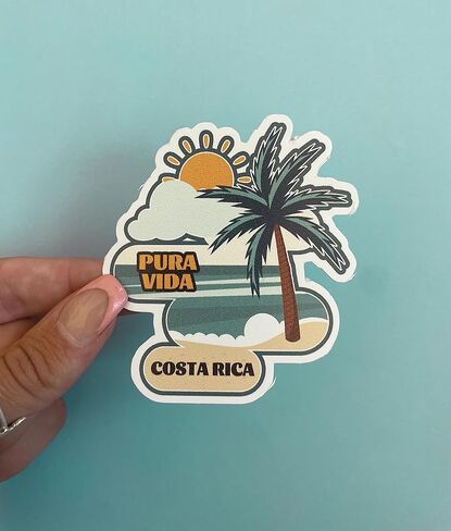 Costa Rica, 3 inch Sticker, S631 (Waterproof Vinyl Decal for Car, Water Bottle, Laptop, iPad, Window, Cooler, Luggage, Bumper, Toolbox, Locker), 3 inch in Kuwait