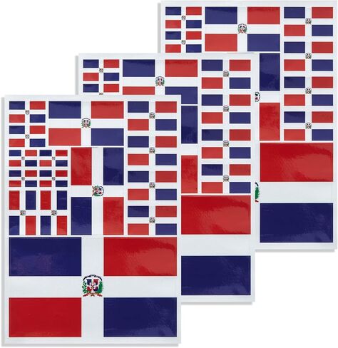 3 عبوات من ملصقات علم الدومينيكان - ملصقات سيارات من الفينيل عاكسة لأعلام الدومينيكان - لممتص الصدمات المقاوم للماء لنافذة السيارة (12 × 8.5 بوصة) in Kuwait