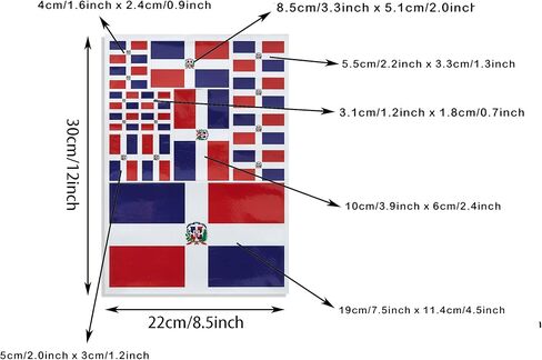 3 عبوات من ملصقات علم الدومينيكان - ملصقات سيارات من الفينيل عاكسة لأعلام الدومينيكان - لممتص الصدمات المقاوم للماء لنافذة السيارة (12 × 8.5 بوصة) in Kuwait
