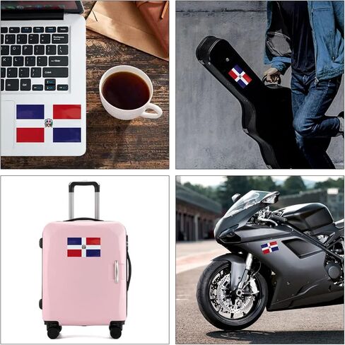 3 عبوات من ملصقات علم الدومينيكان - ملصقات سيارات من الفينيل عاكسة لأعلام الدومينيكان - لممتص الصدمات المقاوم للماء لنافذة السيارة (12 × 8.5 بوصة) in Kuwait