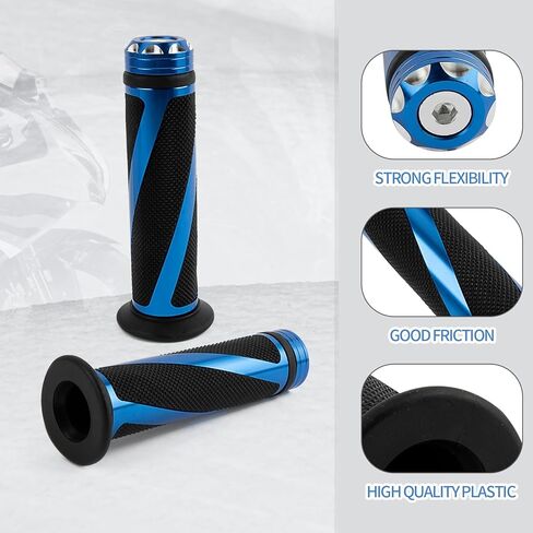 Motorcycle 7/8" 22MM Hand Grips Handlebar Gel - PSLER for Sportster 883 Street Bike Dirt Bike Cruiser and Chopper(Blue) in Saudi Arabia