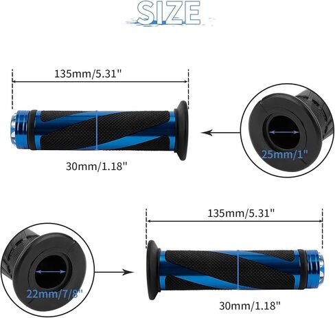 Motorcycle 7/8" 22MM Hand Grips Handlebar Gel - PSLER for Sportster 883 Street Bike Dirt Bike Cruiser and Chopper(Blue) in Saudi Arabia