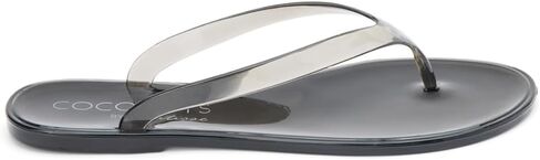 Coconuts by Matisse Womens Olsen Jelly Flip Flop Casual Sandals Casual - Black, Clear in Saudi Arabia