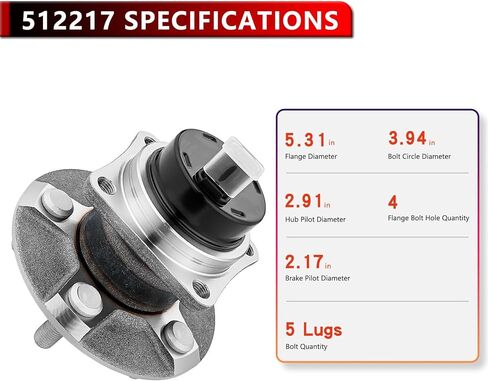 512217 (زوج) مجموعة محمل محور العجلة الخلفية لسيارة Toyota Corolla 2003-2008، لـ Prius 2004-2009، لـ Matrix 2003-2008 FWD، لـ Pontiac Vibe 2003-2008 FWD، لـ Scion TC 2005-2010 FWD in Saudi Arabia