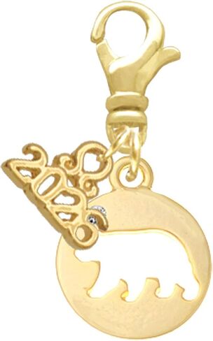 صورة ظلية للدب المطلي من مجوهرات ديلايت - مشبك مطلي بالفضة على حلية مع Mini 2026 in Kuwait