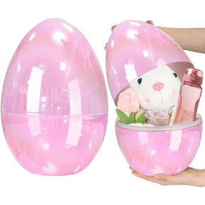 Pink 12 Inch Jumbo Metallic Easter Eggs Iridescent Extra Large Empty Oversize Fillable Plastic Eggs Adult Party Toys for Gift Baskets Surprise Giant Egg Easter Egg Hunt Spring Decor in Kuwait