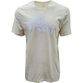 Nike Men's Sportswear Tee Just Do It Swoosh (Large, Cream Yellow/White) in Kuwait