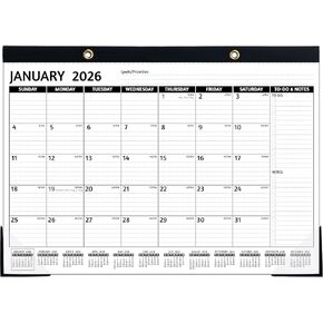 تقويم مكتب 2025-2026 - 18 تقويم مكتبي شهري 2025-2026، يناير 2025 - يونيو 2026، تقويم مكتب كبير، 17 بوصة × 12 بوصة، 2025 تقويم مكتب/جدار مع قوائم المهام، وسادة مكتب، كتل مسطرة، زاوية حماة in Kuwait