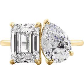 Pear Shaped Cut Emerald Cut Zircon Gold Plated 925 Silver Minimalist Engagement Ring For Women in Saudi Arabia