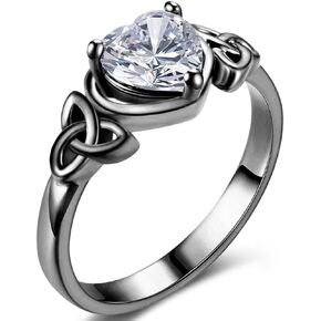 خاتم الوعد للسيدات من الذهب عيار 18 قيراط، خواتم خطوبة من كريستال تشيكوسلوفاكيا على شكل قلب للنساء، خواتم زفاف لعيد ميلادها ومجوهرات الذكرى السنوية لعيد الحب in Kuwait