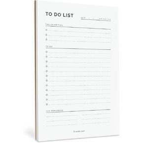 To Do List Planning Pad 5.5 x 8.5" Notepad with Task Organizer includes sections for Top Priorities, To Do List and Follow up For Tomorrow. 50 tear off sheets by Todaisy Paper. in Saudi Arabia