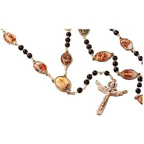 مسبحة محطات الصليب خرزات خشبية سوداء مستوردة من إيطاليا مسبحة جميلة كبيرة مقاس 24 بوصة in Kuwait