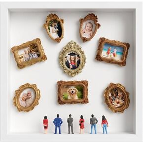 DIY Shadow Box Frame - Deep Shadow Museum of Us Silhouette Box Kit Mini Frames - Mini Vintage Photo Figures Picture Frame - Miniature Museo Display in Kuwait