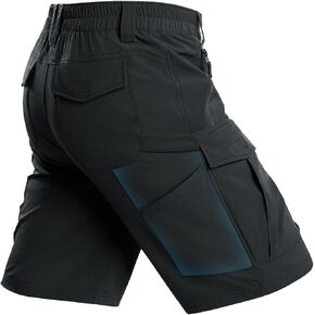 شورت Moosehill للتنزه سيرًا على الأقدام للرجال 8 جيوب: خفيف الوزن وسريع الجفاف ومقاوم للماء للاستخدام في الهواء الطلق والسفر والكاجوال (كبير وطويل) in Kuwait