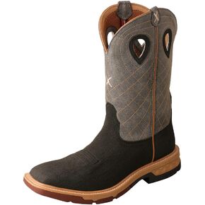 Twisted X Men's 12" Western Work Boot - Safety Alloy Toe Pull-on Boots for MenTan & Burgundy, 7.5 D in Kuwait