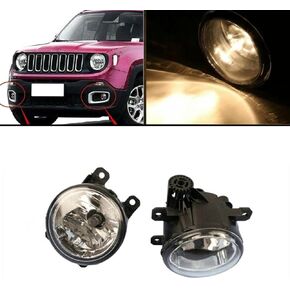 زوج مصابيح القيادة لمصابيح الضباب لزوج 2015-2018 Jeep Renegade Direct Fit مع مصابيح الهالوجين H11، متوافق مع OE 68256470AA وCH2592152، مقاوم للماء ومتين in Kuwait