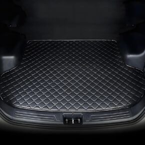 Car Cargo Liner Trunk Mat for Ford Mustang 2011 2012 2013 2014, All Weather Protection PU Leather Car Trunk Mat,Flat Edge-Black in Saudi Arabia