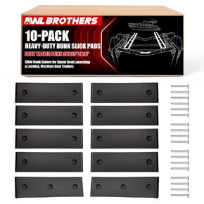 Boat Trailer Bunk Slides 3"×10", Heavy-Duty Bunk Slick Pads 10-Pack, Glide Bunk Enders for Easy Boat Launching & Loading, Compatible with Most Boat Trailers in Kuwait