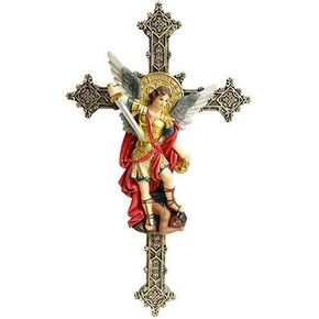 Annie's Boutique San Miguel Wall Mounted Resin Catholic Cross Wall St Michael Crucifix Home Decoration (12 Inches) in Kuwait