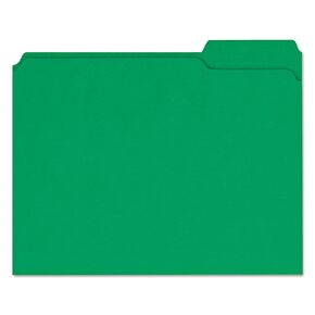 Universal Green Reinforced Top Tab File Folder, Letter Size, 1/3 Cut, Pack of 100 in Kuwait