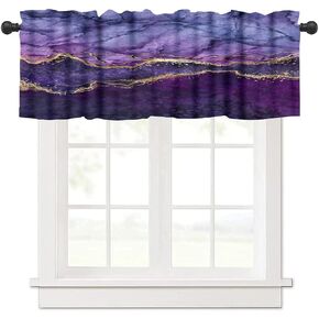 الرخام نافذة الستارة الستار الرجعية الأرجواني الذهب الحجر الملمس مجردة ستائر قصيرة جيب الستائر للمقهى غرفة نوم المطبخ غرفة المعيشة غرفة الطعام 54x18in in Kuwait