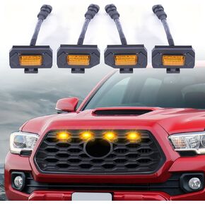 Kingory 4pcs Raptor LED Light Upgrade For 2020 2021 Tacoma OEM Grill,For 2022 Tacoma grille lights LED Grill Lights Compatible With TRD Off Road and Sport OEM Grille（Yellow Shell Amber Light） in Kuwait