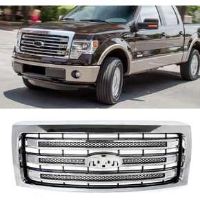 مجموعة الشواية الأمامية متوافقة مع 2009-2014 Ford F150 F-150 King Ranch Model Truck Oxford White Bumper Grill استبدال لـ DL3Z8200AB in Kuwait