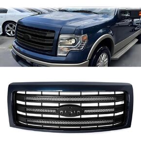 مجموعة الشواية الأمامية متوافقة مع 2009-2014 Ford F150 F-150 King Ranch Model Truck Oxford White Bumper Grill استبدال لـ DL3Z8200AB in Kuwait