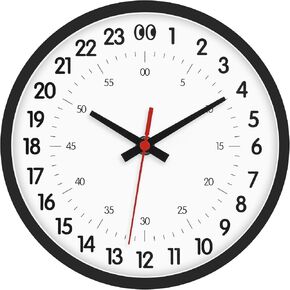 JoFomp 24 Hour Wall Clocks Battery Operated, 8 Inch Small Wall Clocks for Living Room Decor, Modern Wall Clock for Bedroom, Analog Military Time Clock with Second Hand, Kitchen Wall Clock Decorative in Kuwait