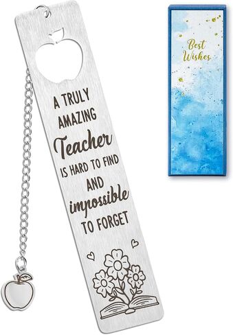 H1vojoxo Stainless Steel Engraved Bookmark - Teacher Bookmarks Appreciation Gifts Funny Bookmarks Gift for Women Men Unique Bookmarks Friendship Gifts for Women Friends Birthday Gift for Readers Teens in Kuwait