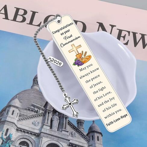 2026 Christian Bookmark,Engraved Inspirational Cross Bookmark for First Communion Baptism Confirmation, Religious Bookmarks,Christian Book Lover Gift,Religious Faith Based Gifts for Women & Men in Kuwait