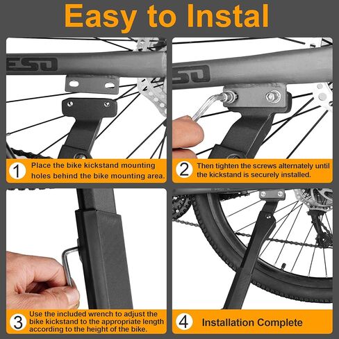 RUTU Bike Kickstand,Adjustable Adult Bicycle Kickstand for 24"-29" Ebike,Mountain Bike,Fat Tire Bike,40mm apart Aluminium Alloy Rear Kick stand in Saudi Arabia
