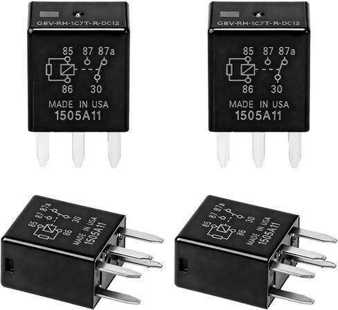 2 PCS Car Power Relays, 12V 40A 5 Pin SPDT High Performance Automotive Fuel Pump Relay Replacement, OEM#G8V-RH-1C7T-R-DC12 Multi-Purpose Standard Relay for Electrical System in Kuwait