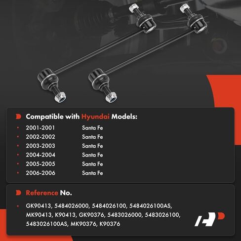 A-Premium 2 x Front Sway Bar Links Stabilizer Bar Links, Compatible with Hyundai Santa Fe 2001 2002 2003 2004 2005 2006 in Saudi Arabia