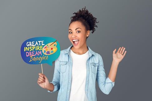 دعامات كشك الصور للحفلات الفنية المضحكة - ديكورات جدارية برسومات فنية على الجدران لحفلات أعياد الميلاد - لوازم تصوير ملونة للفتيات والأولاد والأطفال - دعامات سيلفي بالعصي - 10 قطع in Kuwait