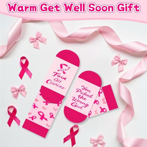 جوارب مضحكة للتوعية بسرطان الثدي، جوارب سخيفة مبتكرة، هدايا مريحة للسرطان للنساء والفتيات مرضى العلاج الكيميائي in Kuwait