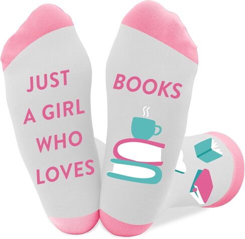 Book Lover Gifts for Women Men Nerdy Bookish Bookworm Book Club Nerdy Christmas Birthday Gift Books Themed Socks in Saudi Arabia