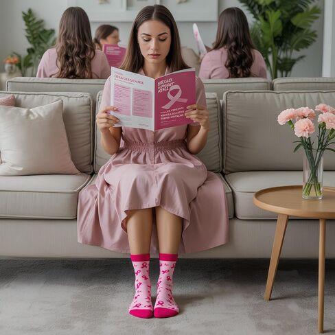 جوارب مضحكة للتوعية بسرطان الثدي، جوارب سخيفة مبتكرة، هدايا مريحة للسرطان للنساء والفتيات مرضى العلاج الكيميائي in Kuwait