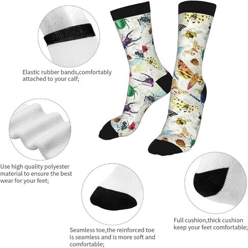 MOLIAN Insect Species Women Men Novelty Socks Funny Crazy Dress Sock in Saudi Arabia