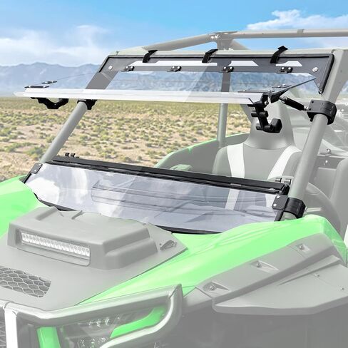 زجاج أمامي قابل للطي 3 في 1 لملحقات Kawasaki Teryx KRX KRX4 1000 2020-2025، نافذة أمامية أمامية مطلية بطبقة صلبة 1/5 بوصة، قابلة للطي وقابلة للطي لأسفل، يمكن فتحها بالكامل/إغلاقها/تهويتها in Saudi Arabia