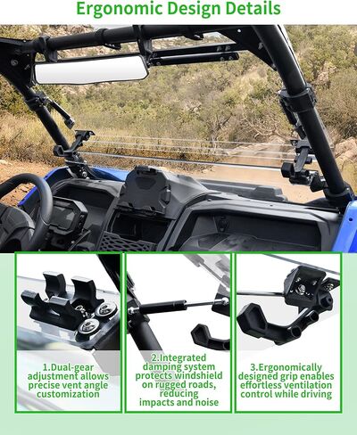 زجاج أمامي قابل للطي 3 في 1 لملحقات Kawasaki Teryx KRX KRX4 1000 2020-2025، نافذة أمامية أمامية مطلية بطبقة صلبة 1/5 بوصة، قابلة للطي وقابلة للطي لأسفل، يمكن فتحها بالكامل/إغلاقها/تهويتها in Saudi Arabia