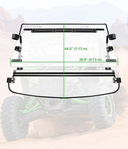 زجاج أمامي قابل للطي 3 في 1 لملحقات Kawasaki Teryx KRX KRX4 1000 2020-2025، نافذة أمامية أمامية مطلية بطبقة صلبة 1/5 بوصة، قابلة للطي وقابلة للطي لأسفل، يمكن فتحها بالكامل/إغلاقها/تهويتها in Saudi Arabia
