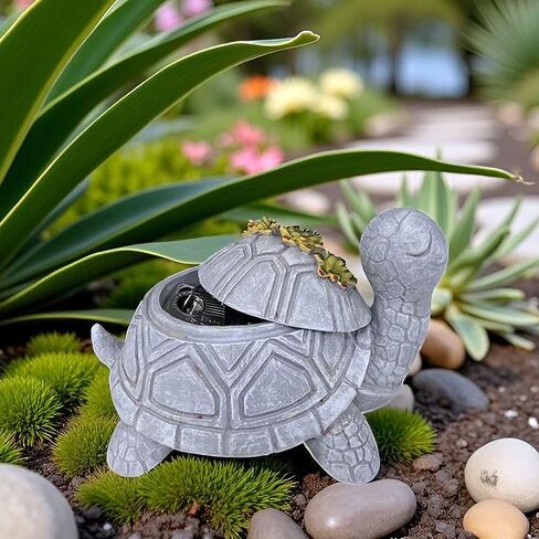 Turtle Hide A Key Outside Cute Succulent Turtle Key Hiders Outdoor Spare Fake Rock Hiding Devices Secret Holder Statue Decor Waterproof Decorative Gifts in Saudi Arabia