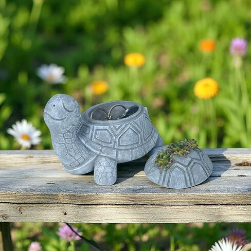 Turtle Hide A Key Outside Cute Succulent Turtle Key Hiders Outdoor Spare Fake Rock Hiding Devices Secret Holder Statue Decor Waterproof Decorative Gifts in Saudi Arabia