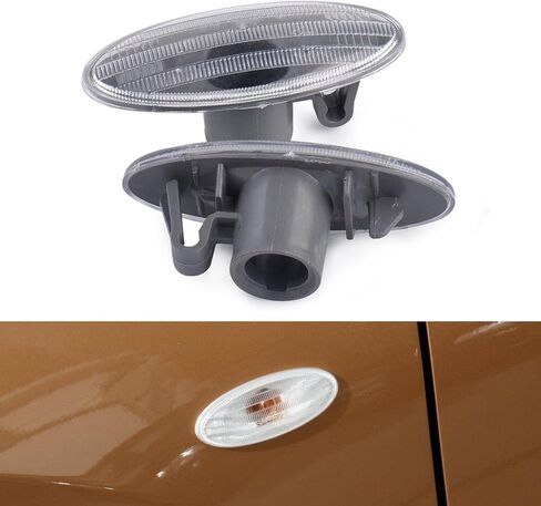 beler 1 Pair Side Turn Signal Lamp Fender Marker Lights Cover for Nissan Cube Juke Leaf Note Micra X-TRAIL March Qashqai in Saudi Arabia