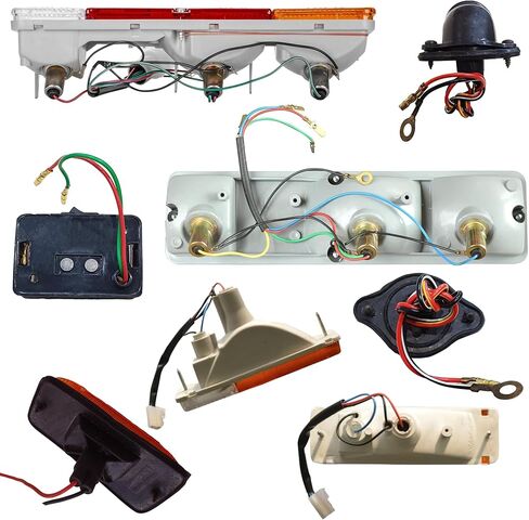 Suzuki Samurai Tail Light 1986-1995 Complete Set Real Light/Indicator Light/Clear Lamp/Side Marker Light/License Plate Light 12V Bulbs Sz2800101|35604-80022 in Kuwait