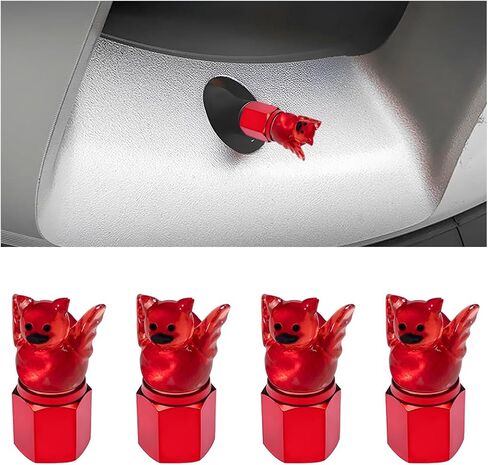 4PCS Black Devil Shaped Tire Valve Stem Caps for Car, Universal Car Accessories for All Cars, Tire Valve Cap Round Air Caps Cover Universal Stem Caps for Car Truck SUV Motorcycle Bicycle in Saudi Arabia